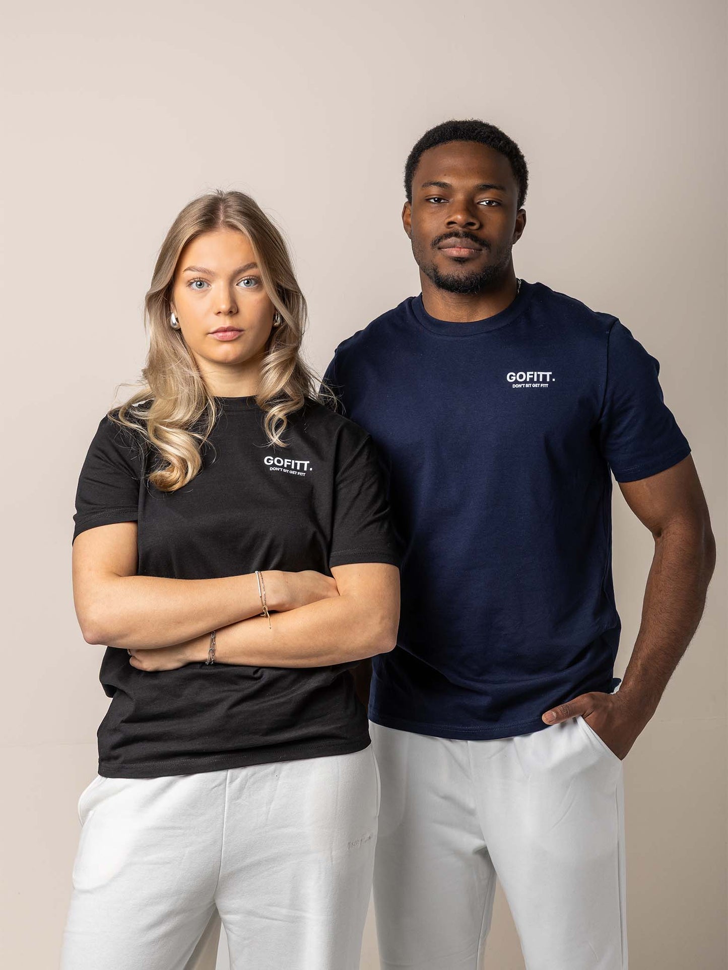 GOFITT | Duo T-shirt zwart - blauw