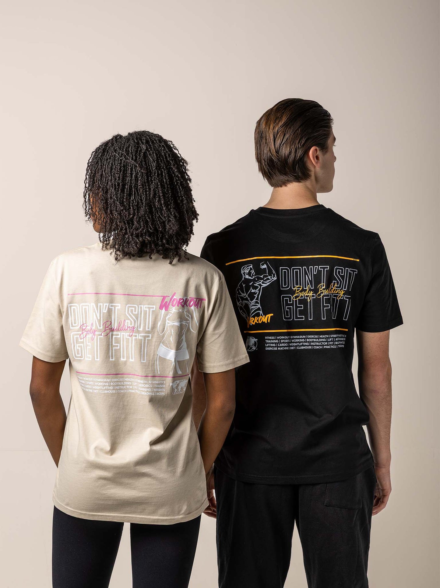 GOFITT | Duo T-shirt zwart - beige