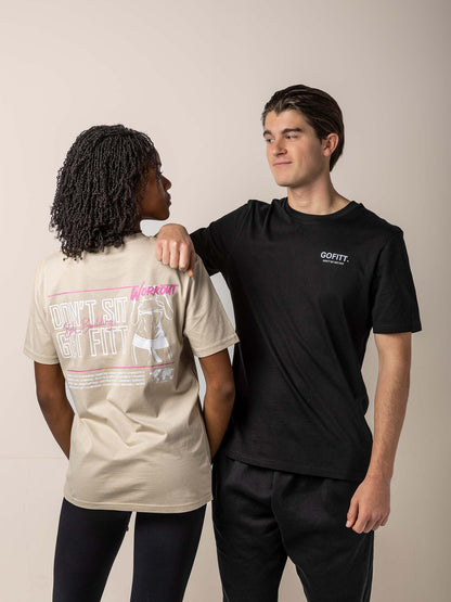 GOFITT | Duo T-shirt zwart - beige