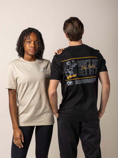 GOFITT | Duo T-shirt zwart - beige