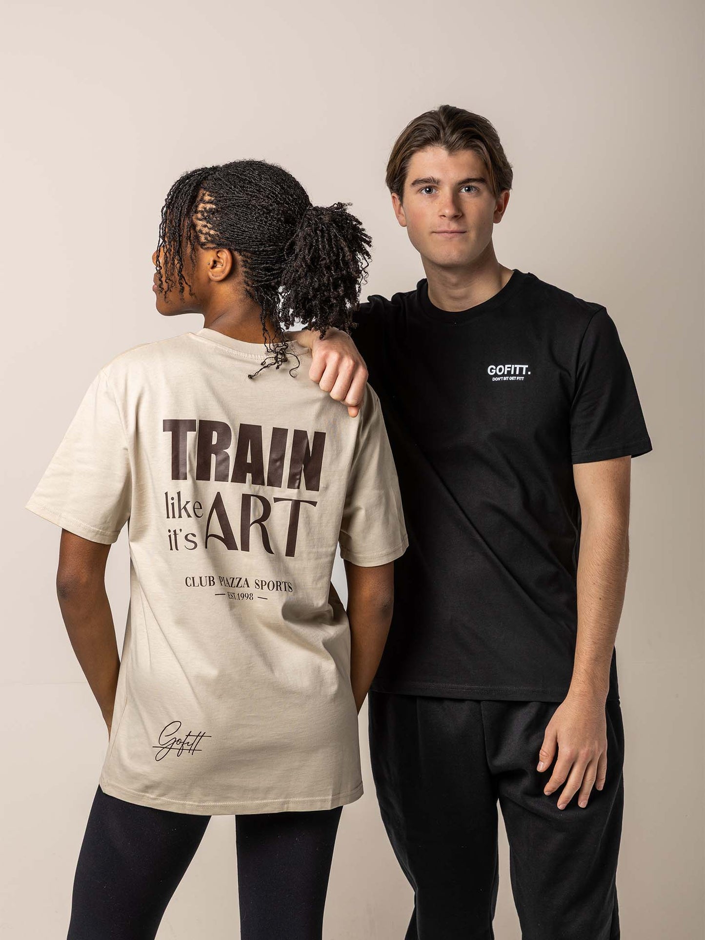 GOFITT | Duo Train like it's art beige - zwart