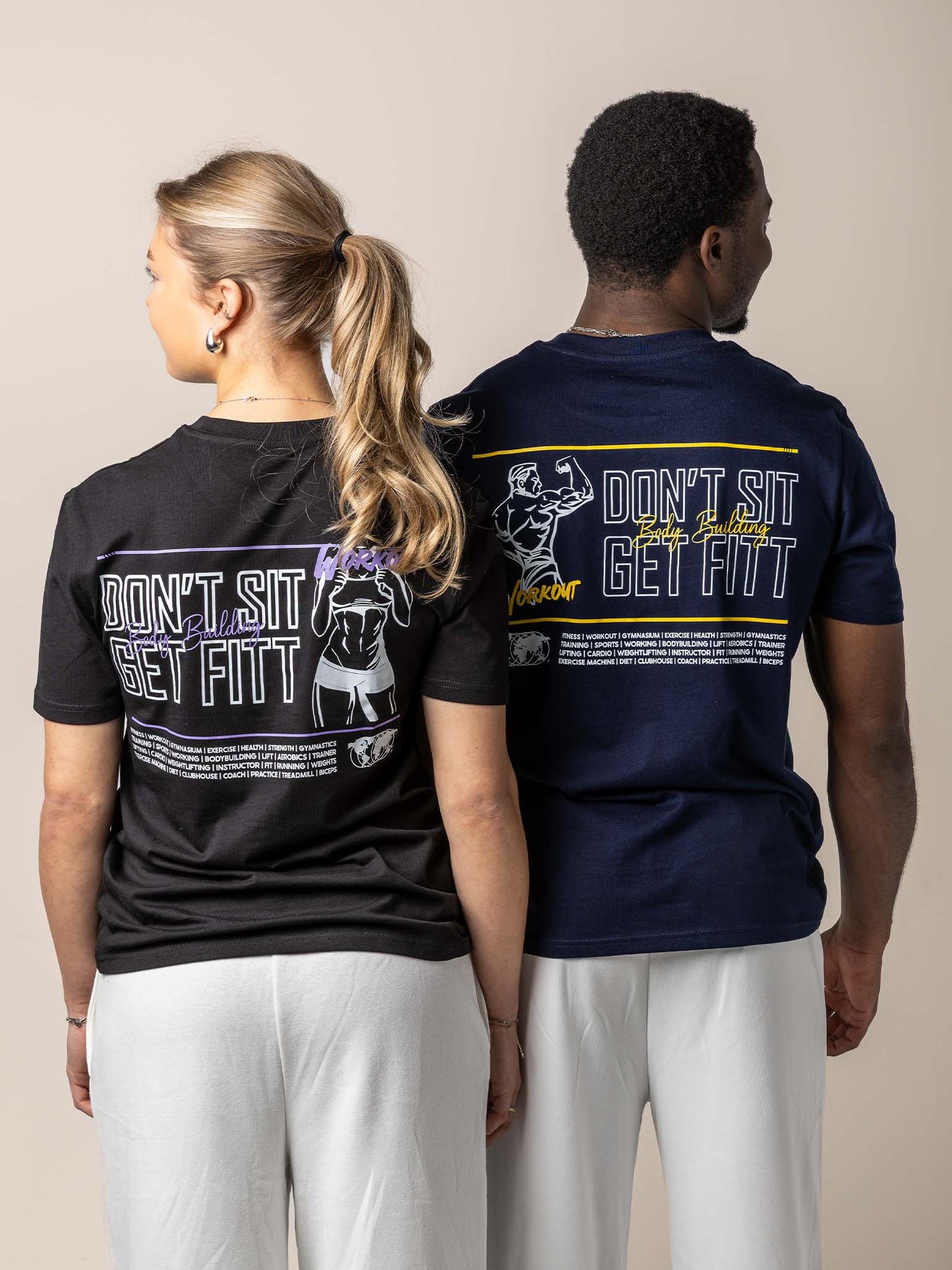 GOFITT | Duo T-shirt zwart - blauw