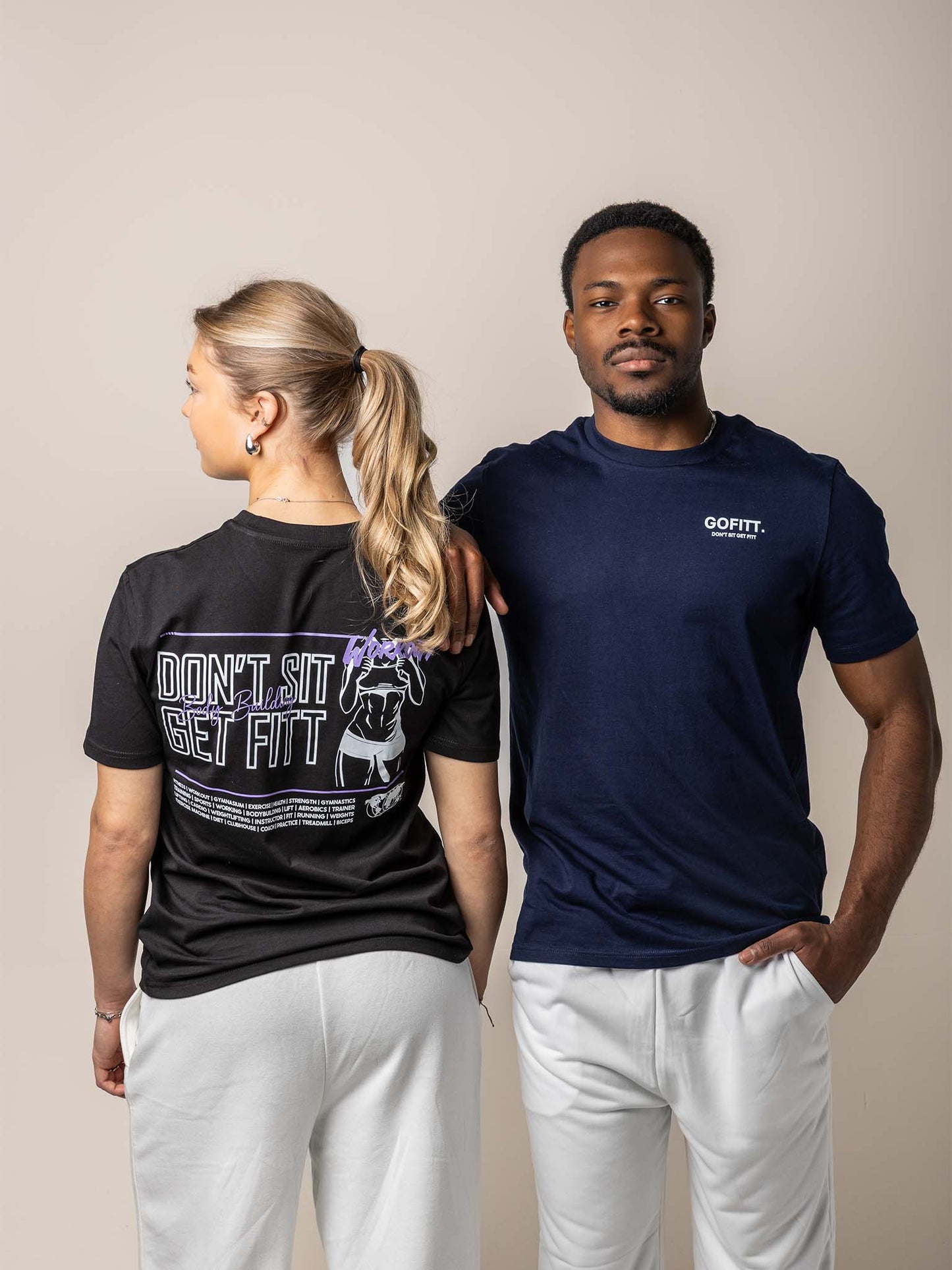 GOFITT | Duo T-shirt zwart - blauw