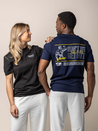 GOFITT | Duo T-shirt zwart - blauw
